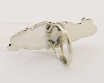 Navajo Handmade Ring 925 Silver Turquoise & Coral Native Artist C.80's