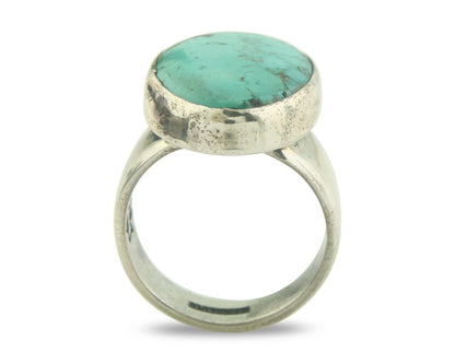 Navajo Ring 925 Sterling Turquoise Handmade Signed M Montoya C.80's Size 8.5