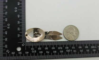 Navajo Feather Earrings 925 Silver Dangle Artist Signed DISHTA C.80's