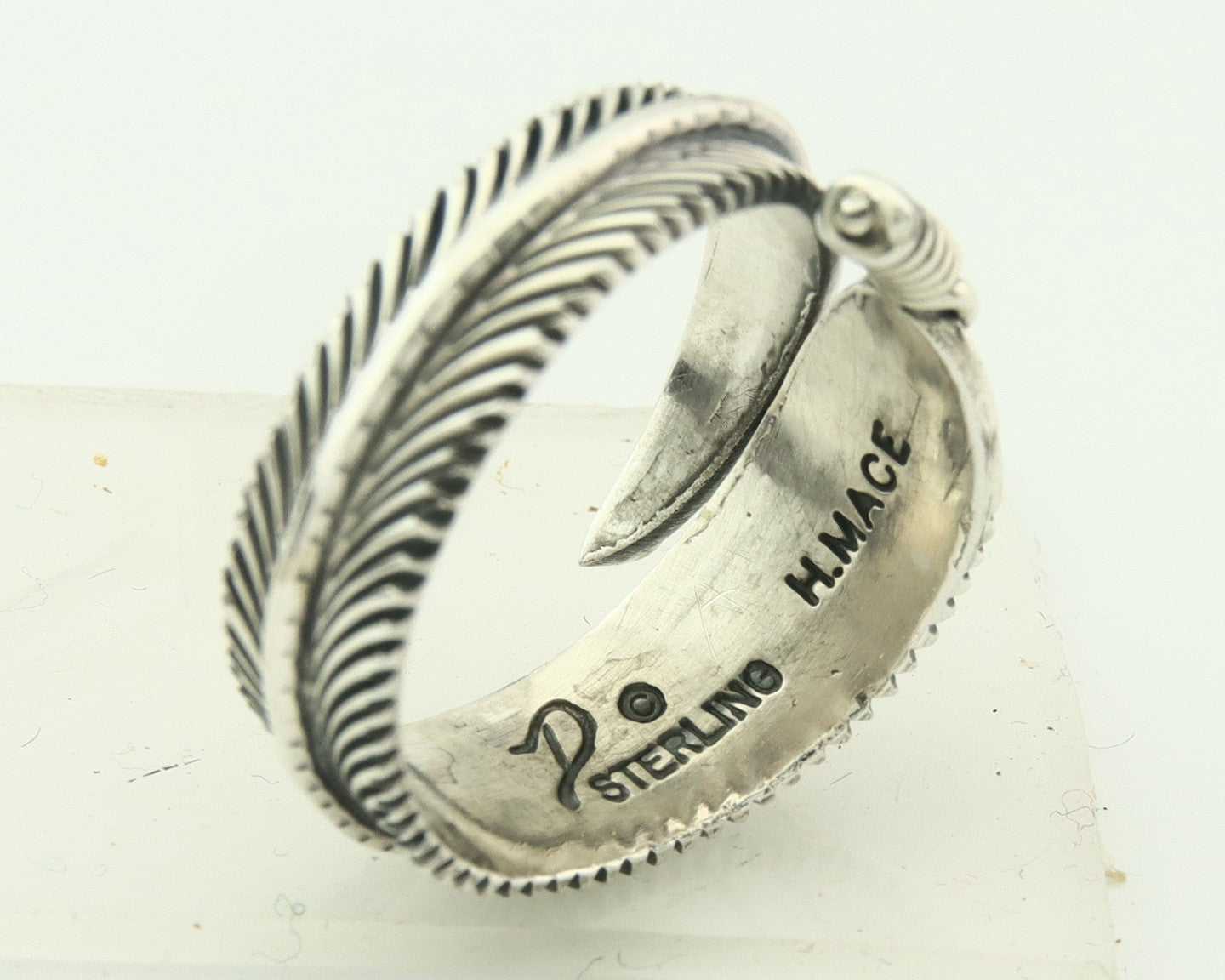 Vintage Navajo Ring Sterling Silver Authentic Traditional Signed H Mace Size 7.5