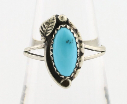 Navajo Ring 925 Silver Sleeping Beauty Turquoise Signed SkyStone Creations C80s
