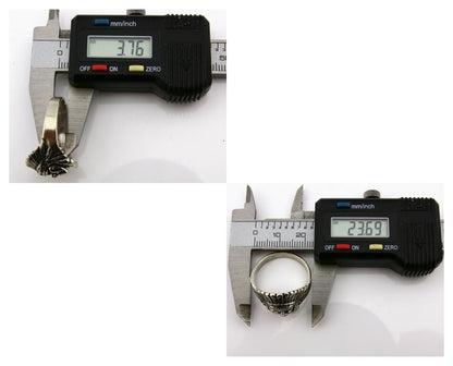 Navajo Warrior Chief Ring .925 Silver Artist Signed Wheeler C.80's Size 11.25