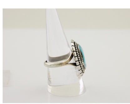 Navajo Handmade Ring 925 Silver Turquoise Signed Tom Willeto C.80's