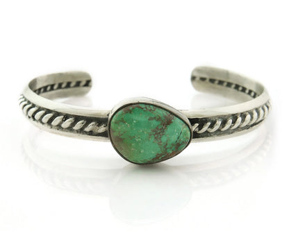 Navajo Cuff Bracelet 925 Sterling Silver Natural Turquoise Handmade Vintage