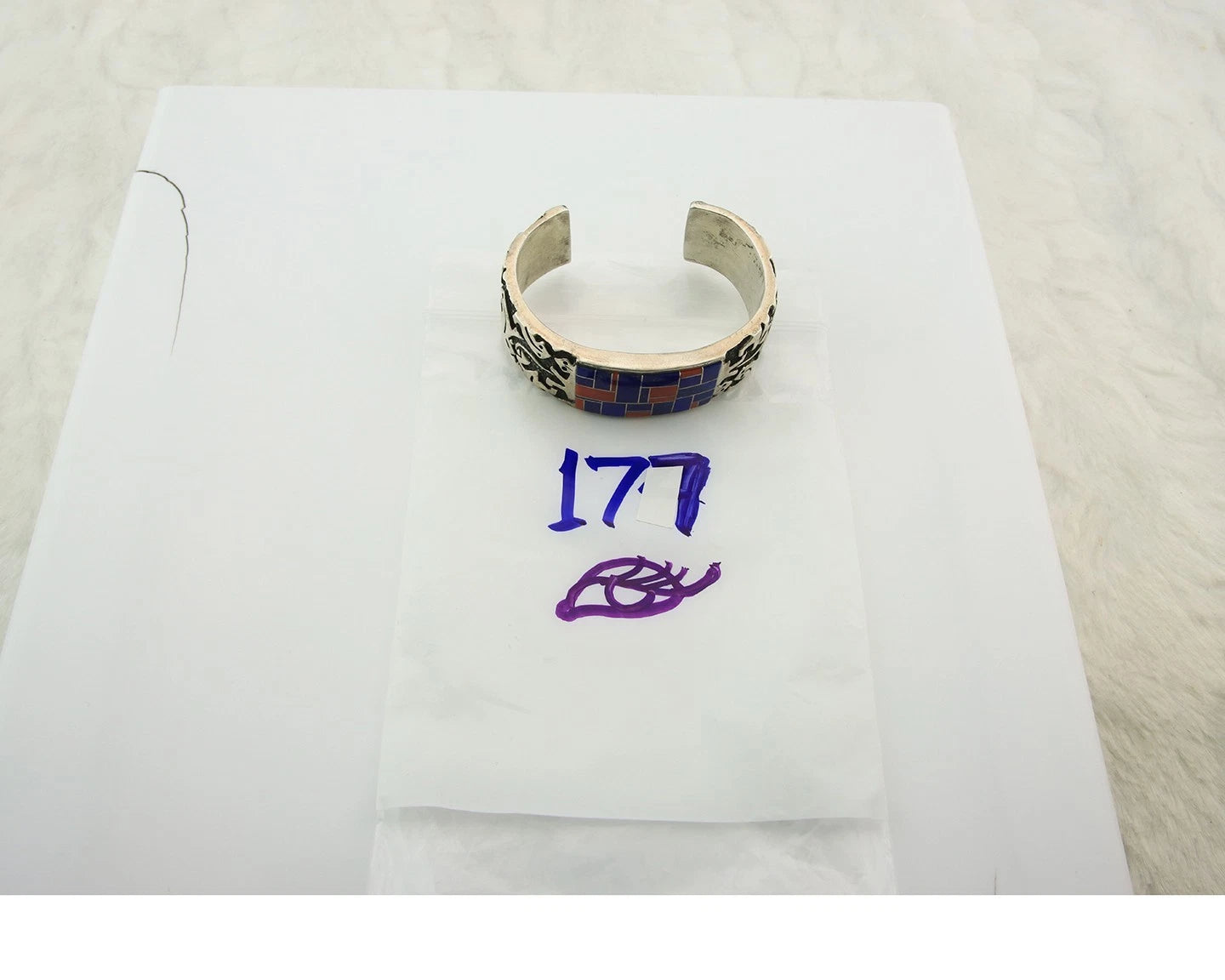 Navajo Cuff Bracelet Sterling Silver Natural Gemstone Signed Wilbert Muskett