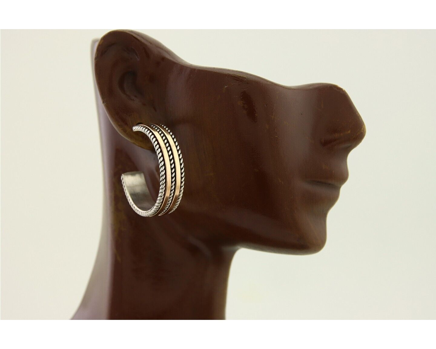 Navajo Earrings 925 Silver & Gold Handmade Artist Signed Tom Hawk C.80's