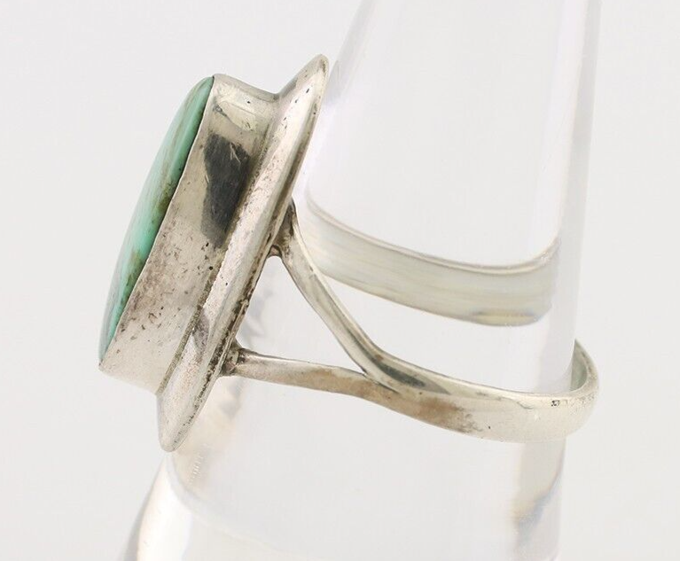 Navajo Handmade Ring 925 Silver Blue Turquoise Artist Signed Kachina C.80's