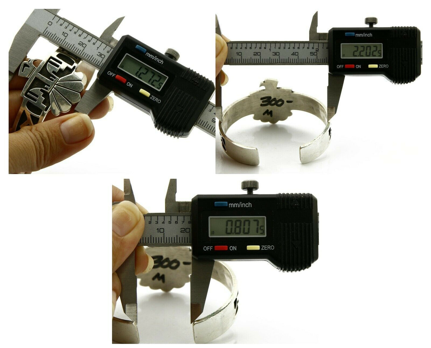 Navajo Handmade Bracelet .925 Silver Thunderbird Overlay Cuff