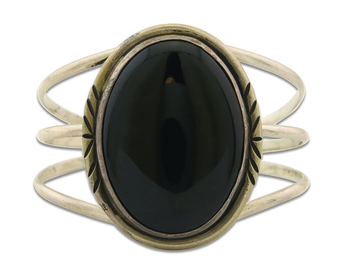 Vintage Navajo Bracelet 925 Silver Onyx Traditional Handmade Native American