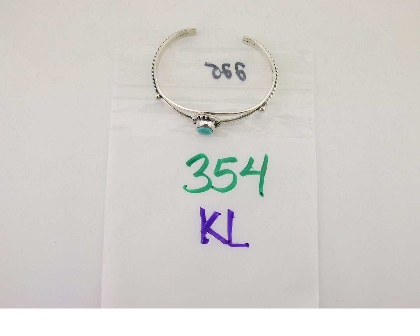 Navajo Bracelet 925 Silver Blue Turquoise Artist Signed Gecko C.80's