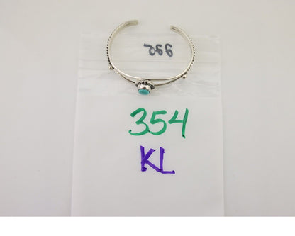 Navajo Bracelet 925 Silver Blue Turquoise Artist Signed Gecko C.80's