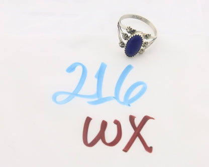 Navajo Ring 925 Sterling Natural Lapis Handmade Native Artist C.80's