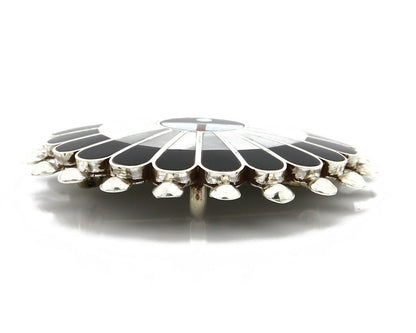 Zuni Signed Artist Victoria Unkestine Inlaid .925 SOLID Silver Tewa Pendant Pin