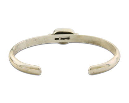 Navajo Bracelet .925 Silver Mediterranean Red Coral Cuff Native Artist C.80's