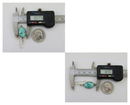 Navajo Dangle Earrings 925 Natural Turquoise Native Inca Mfg C.80's