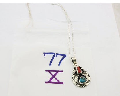 Navajo Necklace Sterling Authentic Gemstone Traditional Signed Teepee
