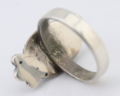 Navajo Ring 925 Silver Natural Blue Turquoise Native American Artist C.80's