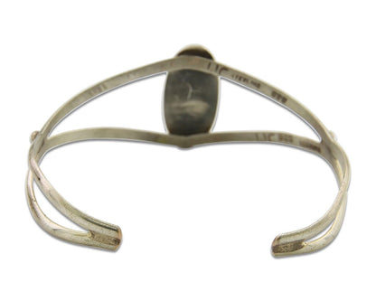 Navajo Cuff Bracelet 925 Silver Turquoise Cuff Artist Signed IJC C.80's