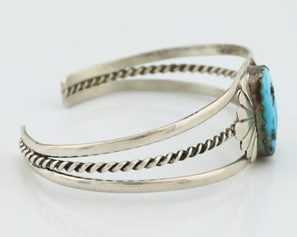 Navajo Bracelet 925 Silver Sleeping Beauty Turquoise Artist Signed LT CHEE C80s