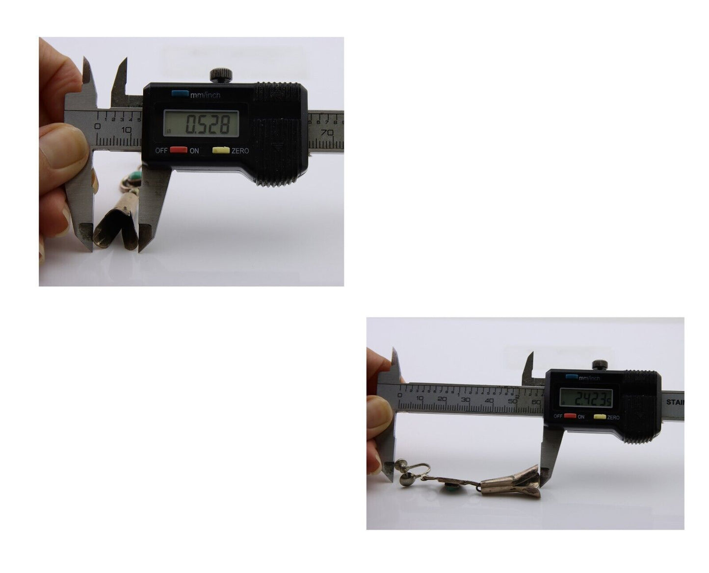 Navajo Paw Earrings 925 Silver Blue Turquoise Native American Artist C.80's