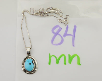 Navajo Necklace 925 Silver Natural Turquoise Artist M Montoya C.80's