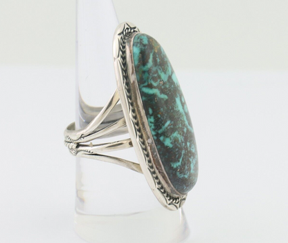 Navajo Ring 925 Silver Apache Blue Turquoise Native American Artist C.80's