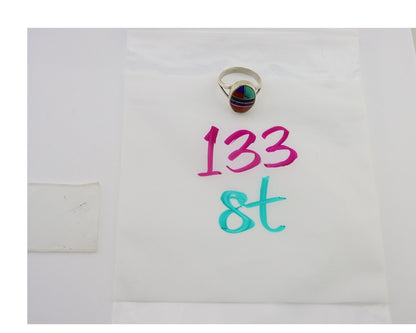 Navajo Ring 925 Sterling Silver Natural Gemstones Artist Signed Sunrise C.80's