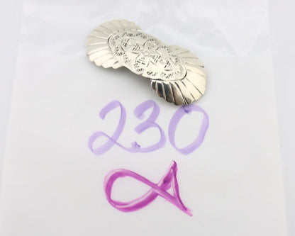 Women's Navajo Hair Clip Hand Stamped 925 Silver Artist Signed C Montoya C.80's