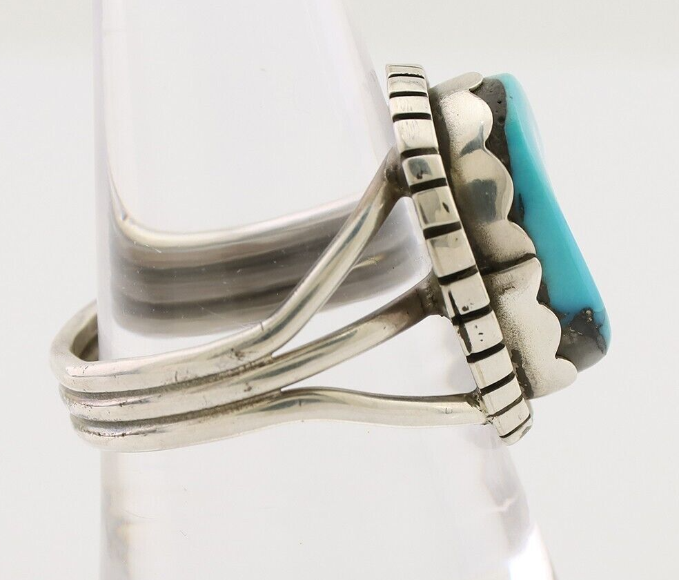 Navajo Handmade Ring 925 Silver Turquoise Artist Signed Tony Guerro C.80's