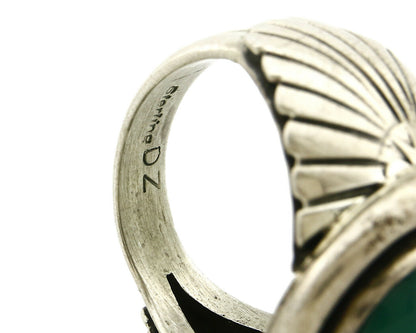 Navajo Ring .925 SOLID Silver China Mountain Turquoise Signed Doug Zachary C.80