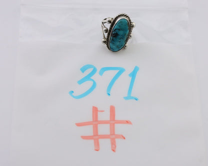 Navajo Ring 925 Silver Natural Kingman Turquoise Native American Artist C.80's