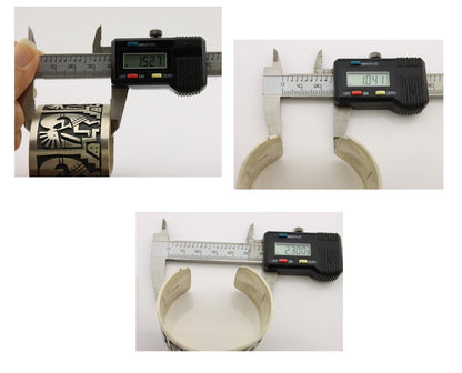 Navajo Kokopelli Bracelet 925 Silver Native American Artist Handmade C.80's