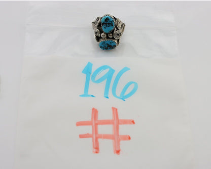 Navajo Handmade Ring 925 Silver Sleeping B Turquoise Artist IHMJ C.80's