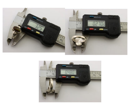 Navajo Handmade Ring 925 Silver Natural Fire Opal Native Artist Size 5.0 C.80's