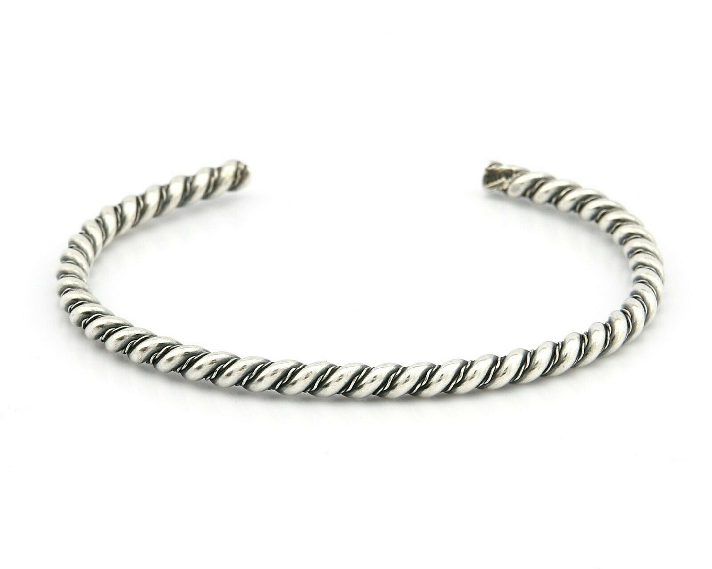 Navajo Montoya 3.8 mm Wide Signed Unknown Artist .925 Silver Handmade Bracelet