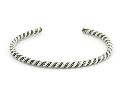 Navajo Montoya 3.8 mm Wide Signed Unknown Artist .925 Silver Handmade Bracelet