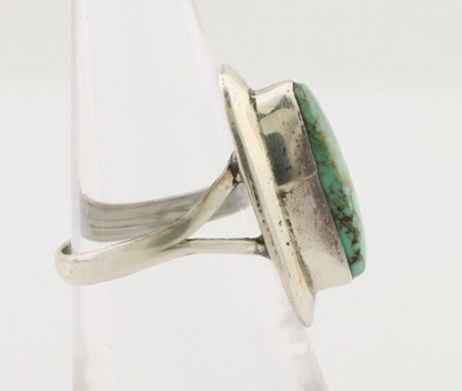 Navajo Handmade Ring 925 Silver Blue Turquoise Artist Signed Kachina C.80's