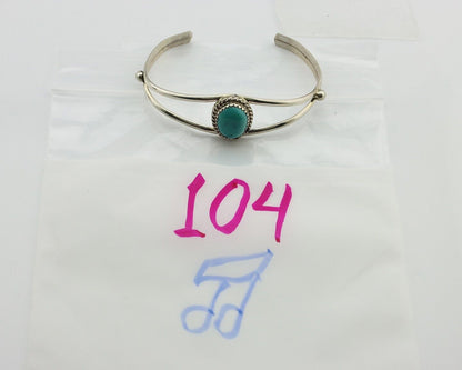 Navajo Bracelet 925 Silver Sleeping Beauty Turquoise Native Artist C.80's