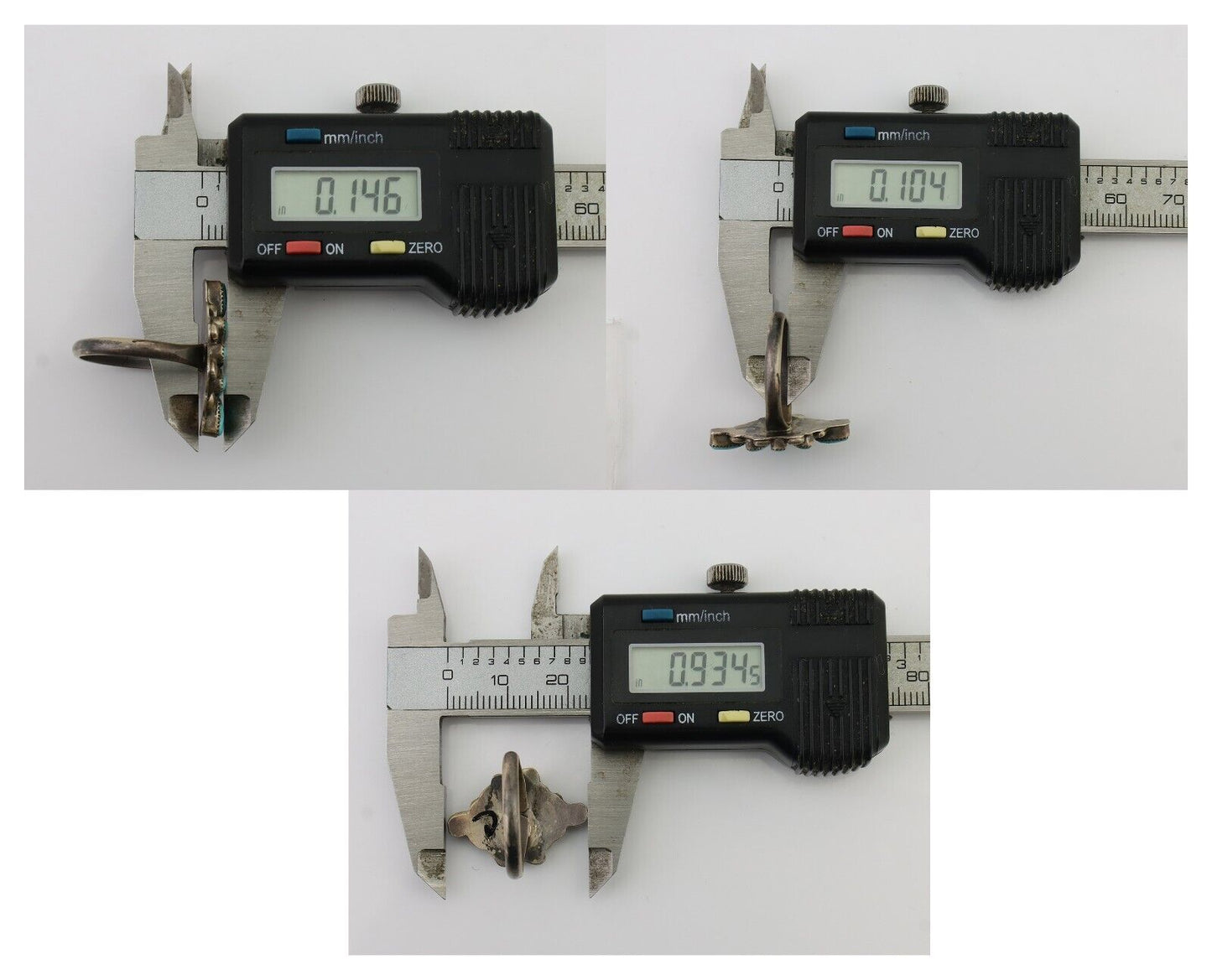 Vintage Handmade Navajo Ring Turquoise 925 Silver Size 7.25 C.80's