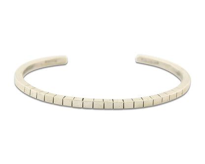 Navajo Bracelet 925 Silver Hand Stamped Signed M.C. ISASIB C.80's