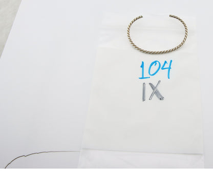 Navajo Twist Cuff Bracelet Sterling Silver Gold Authentic Vintage Native Artist