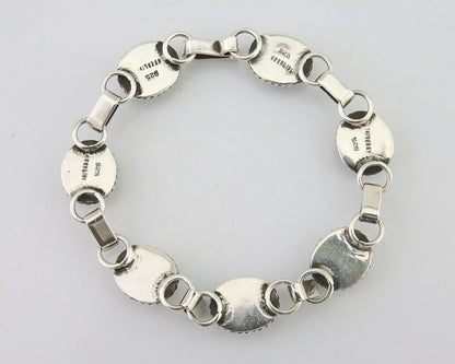 Navajo Bracelet 925 Silver Natural Blue Turquoise Native American Artist C.80's