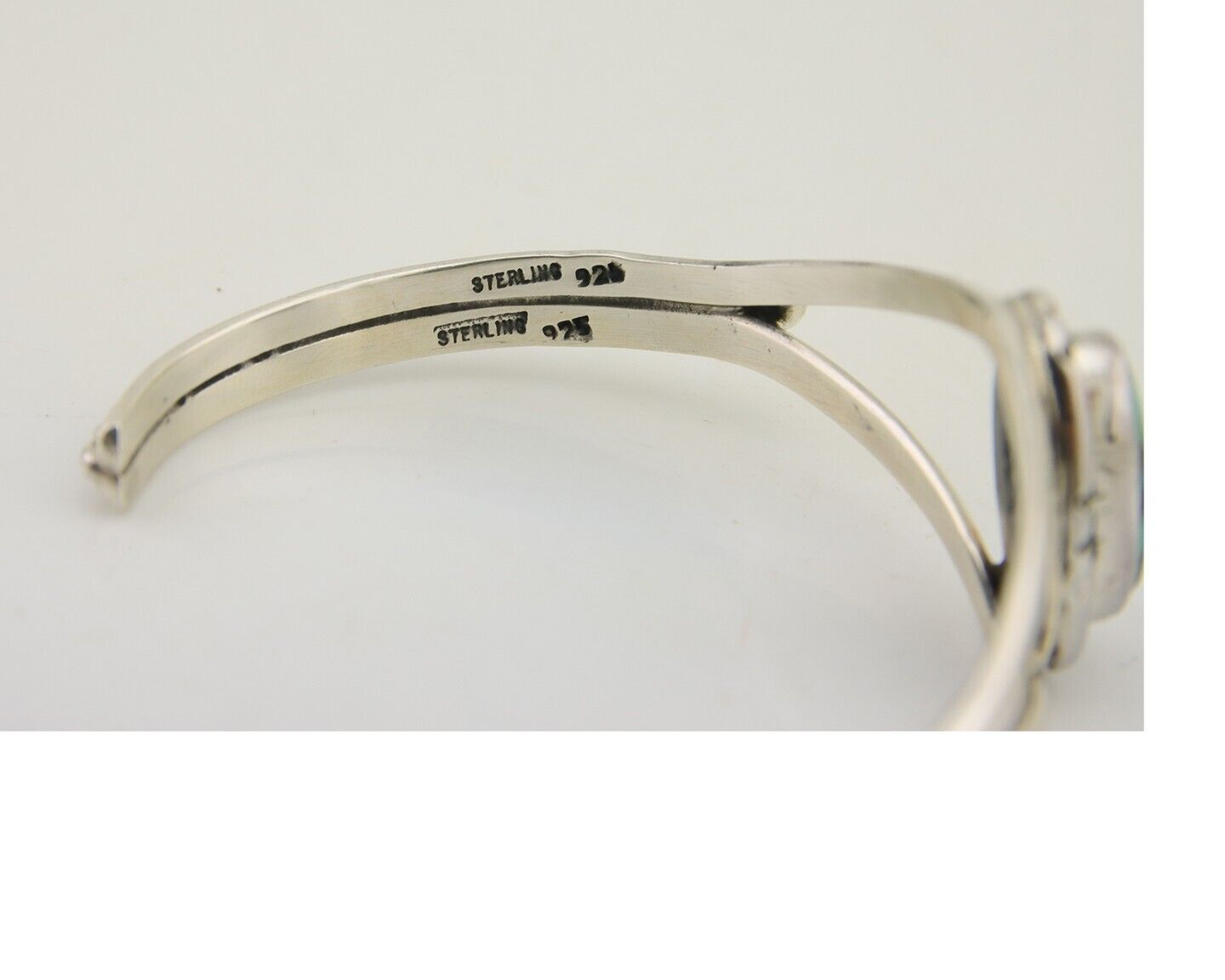 Navajo Bracelet 925 Silver Blue Turquoise Artist Signed Gecko C.80's