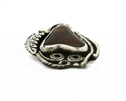 Navajo Josephine Rojas Natural Mined Fire Agate .925 Silver Handmade Pendant