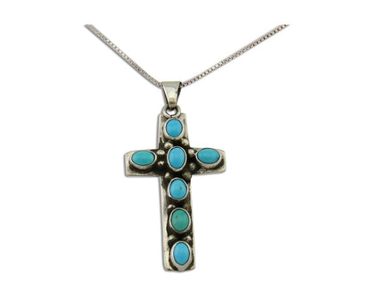 Navajo Necklace 925 Silver Natural Turquoise Artist C Montoya C.80's