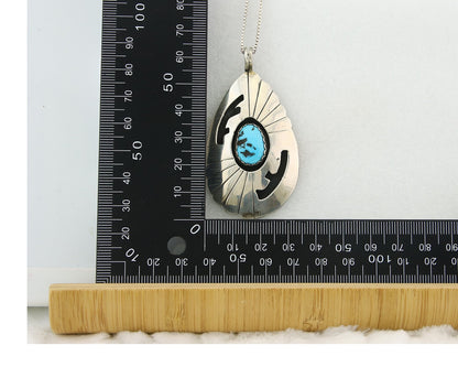 Navajo Sterling Silver Necklace Authentic Turquoise Vintage Handmade