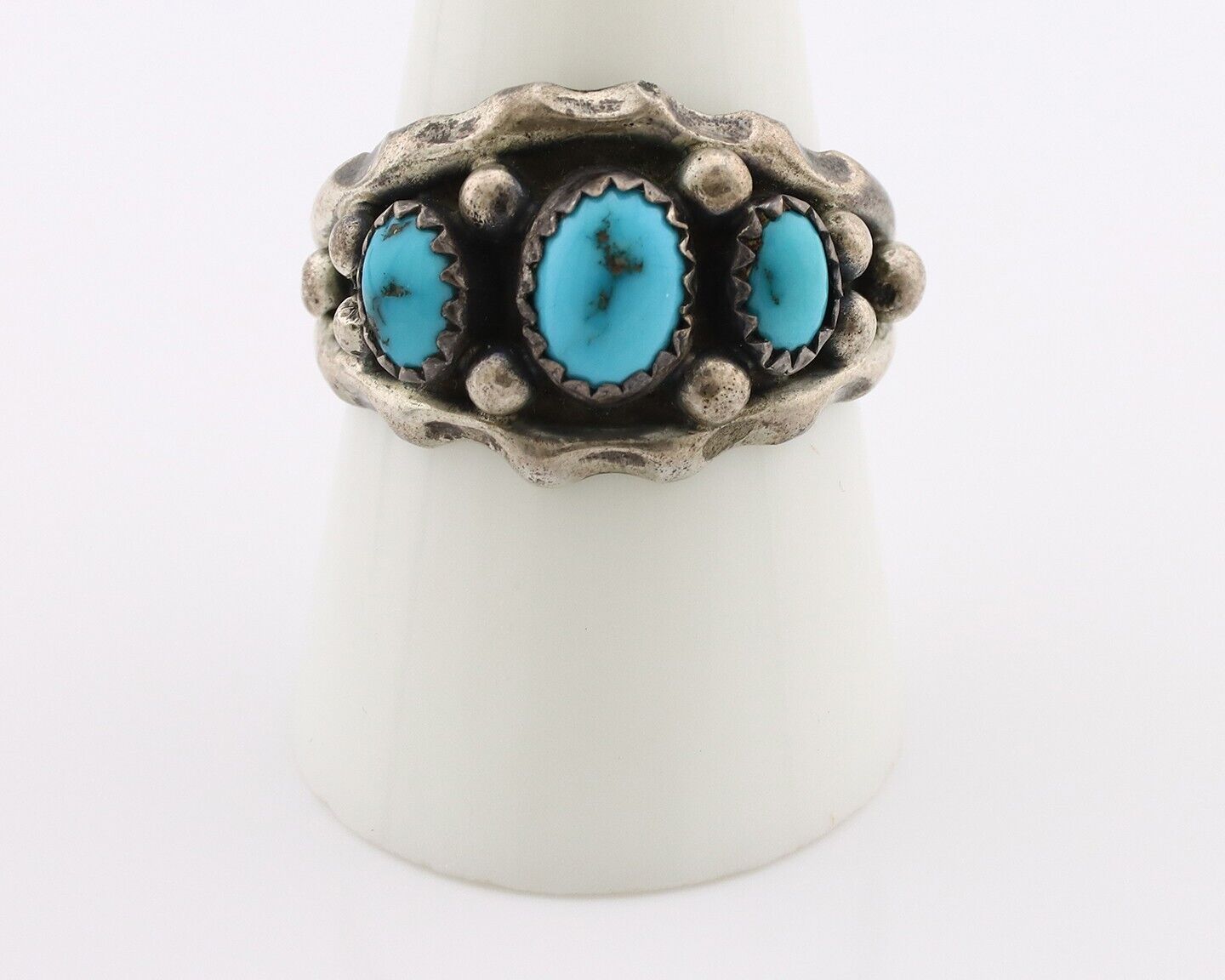 Navajo Ring 925 Silver Blue Artist Signed SkyStone Creations C.80's