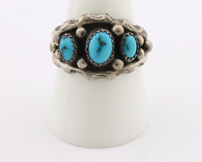 Navajo Ring 925 Silver Blue Artist Signed SkyStone Creations C.80's