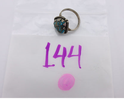 Navajo Ring 925 Silver Natural Blue Turquoise Native American Artist C.80's
