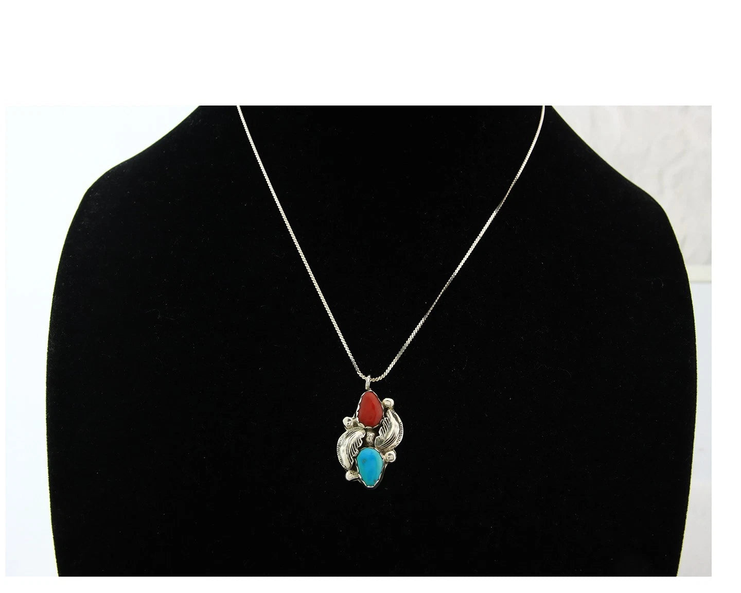 Navajo Necklace Sterling Authentic Gemstone Traditional Signed Teepee